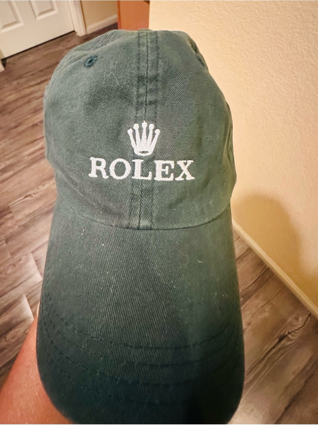 Rolex Dark Green Baseball Cap With White Logo